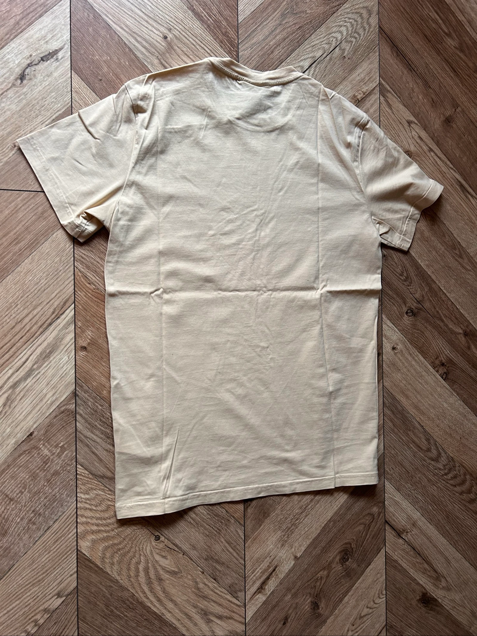 Basic H&M pastel yellow / light beige t-shirt — Size XS – photo 7